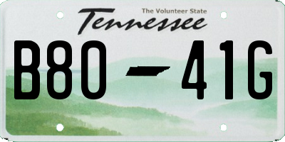 TN license plate B8041G