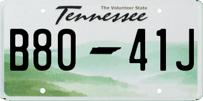 TN license plate B8041J