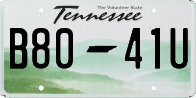 TN license plate B8041U