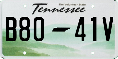 TN license plate B8041V