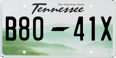 TN license plate B8041X