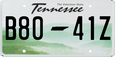 TN license plate B8041Z