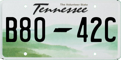 TN license plate B8042C