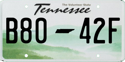 TN license plate B8042F
