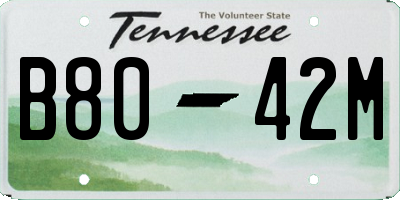 TN license plate B8042M