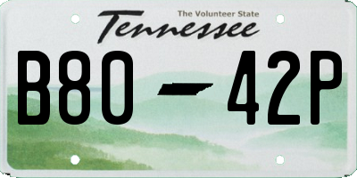 TN license plate B8042P