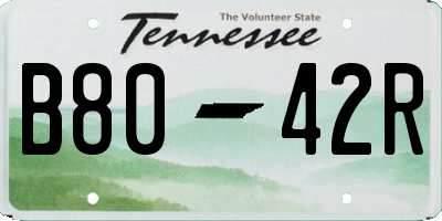 TN license plate B8042R