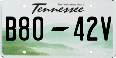 TN license plate B8042V