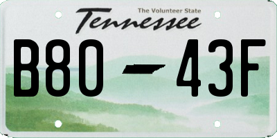 TN license plate B8043F