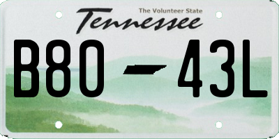 TN license plate B8043L