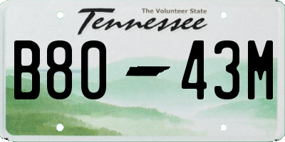 TN license plate B8043M