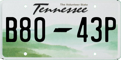 TN license plate B8043P