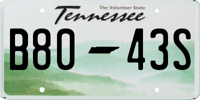 TN license plate B8043S