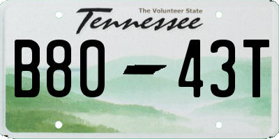 TN license plate B8043T