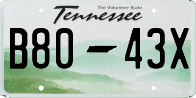TN license plate B8043X