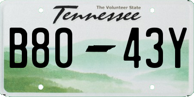 TN license plate B8043Y