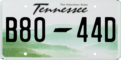 TN license plate B8044D