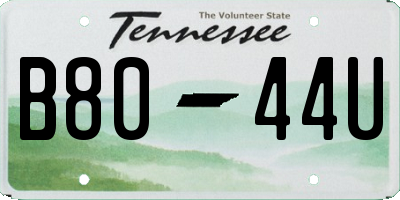 TN license plate B8044U