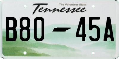 TN license plate B8045A