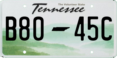 TN license plate B8045C