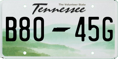 TN license plate B8045G