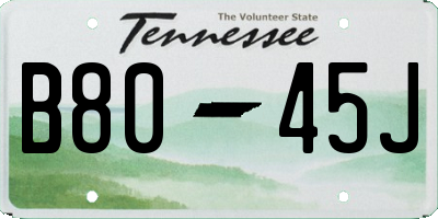 TN license plate B8045J