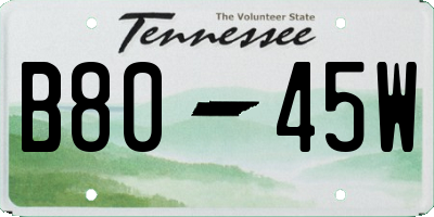 TN license plate B8045W