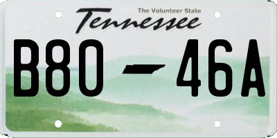 TN license plate B8046A