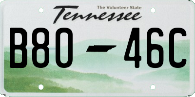 TN license plate B8046C