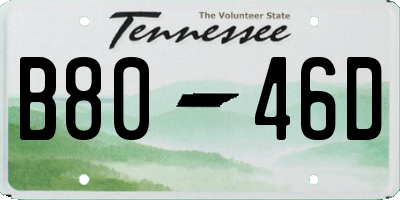 TN license plate B8046D