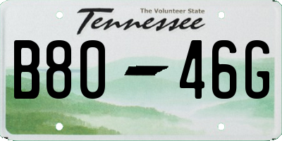 TN license plate B8046G