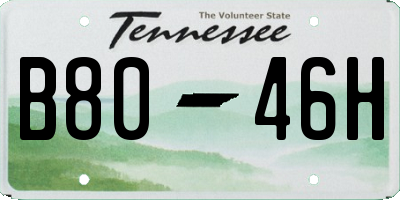 TN license plate B8046H
