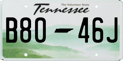TN license plate B8046J