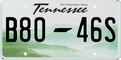 TN license plate B8046S
