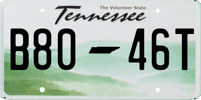 TN license plate B8046T