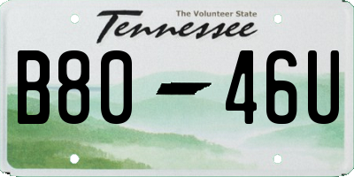 TN license plate B8046U