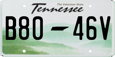 TN license plate B8046V