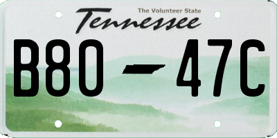 TN license plate B8047C