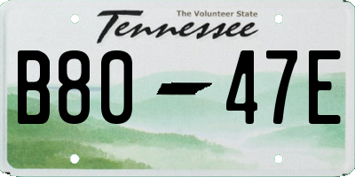 TN license plate B8047E
