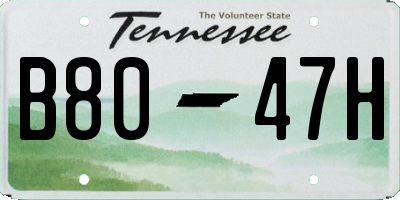 TN license plate B8047H