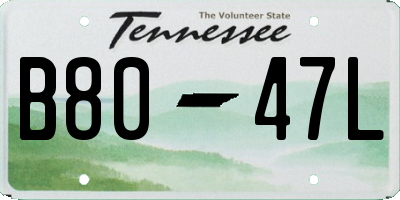 TN license plate B8047L