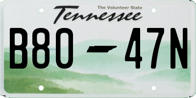 TN license plate B8047N