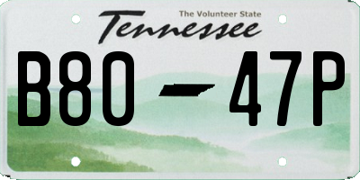TN license plate B8047P