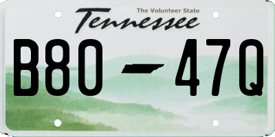 TN license plate B8047Q