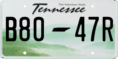 TN license plate B8047R