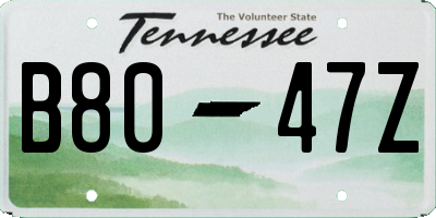TN license plate B8047Z