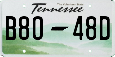 TN license plate B8048D