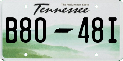 TN license plate B8048I