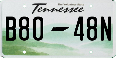 TN license plate B8048N