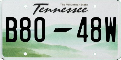 TN license plate B8048W